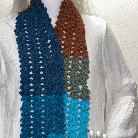 Multicolor Crochet Scarf - Picture 1 of 5